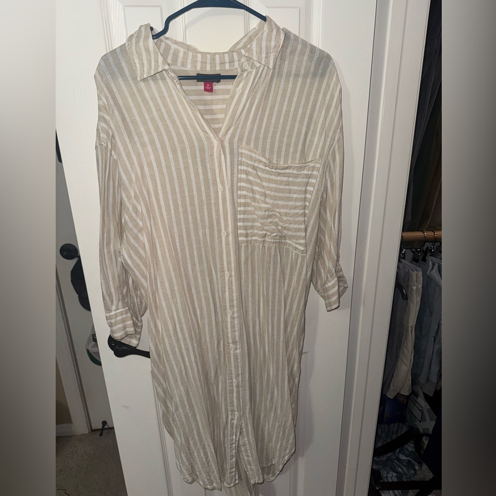 Vince Camuto striped button down dress